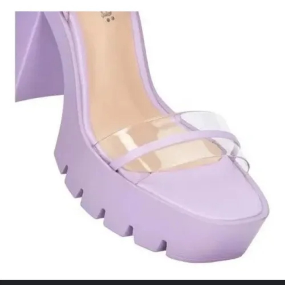 ANDREA Chunky Platform Sandals – Lavender + Clear Straps – Size 9 – EUC - Picture 3 of 11